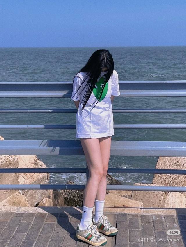 cdg Play Kawakubo Rei T-Shirt Green Heart Love Print Embroidery Small Logo Sh