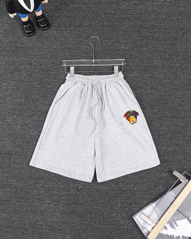 Versace Pure Cotton Shorts Sweatpants Shorts 1:1 Matching Fabric 360G Terry High
