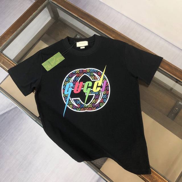 gucci 24Ss Summer New Round Neck Short-Sleeved T-Shirt 270G Heavy High-End Pu