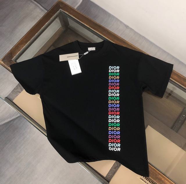 dior 24Ss Summer New Round Neck Short-Sleeved T-Shirt 270G Heavy High-End Pur
