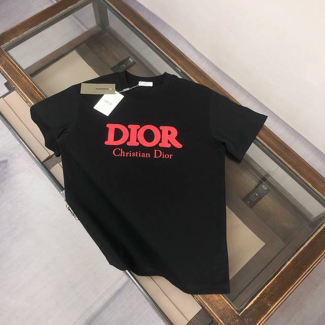 dior 25Ss New Summer Round Neck Short-Sleeved T-Shirt 270G Heavy High-End Pur