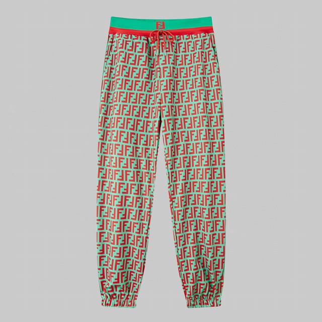 High Quality Fendi Double F Full Print Casual Sports Trousers Are Versatile And