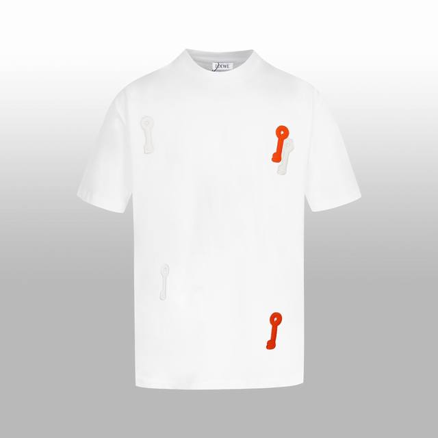 High Version Loew* Embroidered Logo Couple Short T-Shirt High-End Simple Style T