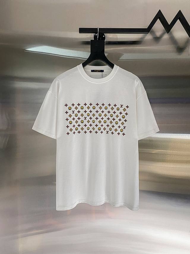 louis Vuitton Louis Vuitton Printed Smiley Face Embossed Short Sleeves Proces