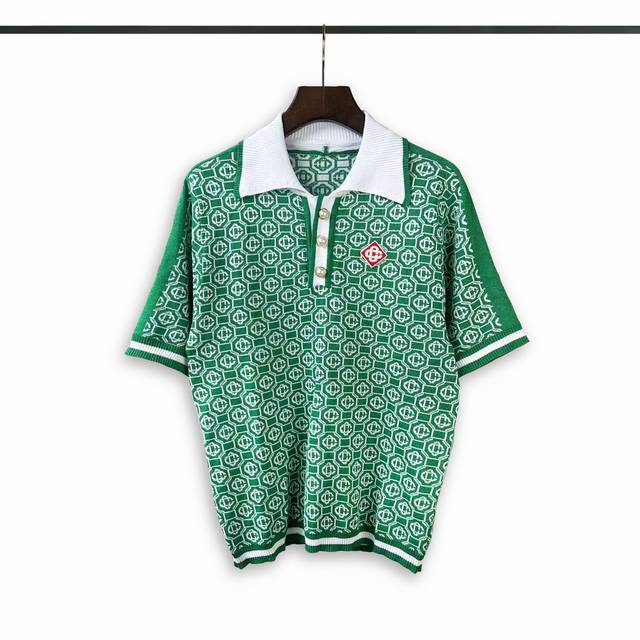casablanca 24Th Spring And Summer New Full Print Jacquard Knitted Short-Sleev