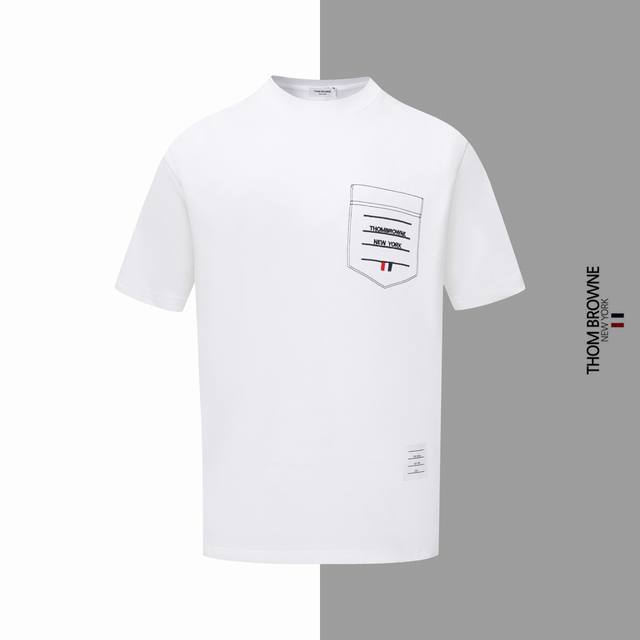 Style#Z94 Tb Embroidered Pockets Classic Round Neck Short Sleeves Thombrowne Off