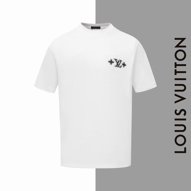 Style#Z91 Lv Limited Edition Hot-Drilling Printed Letters Small Label Round Neck