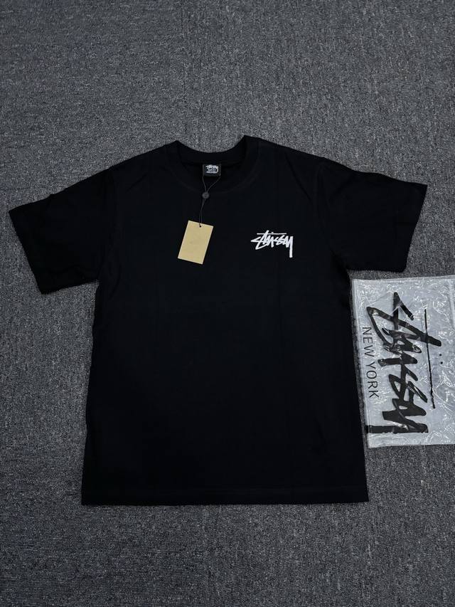 Stussy Chrysanthemum Short Sleeve Silk Screen Printing Cylindrical Fabric 230G S
