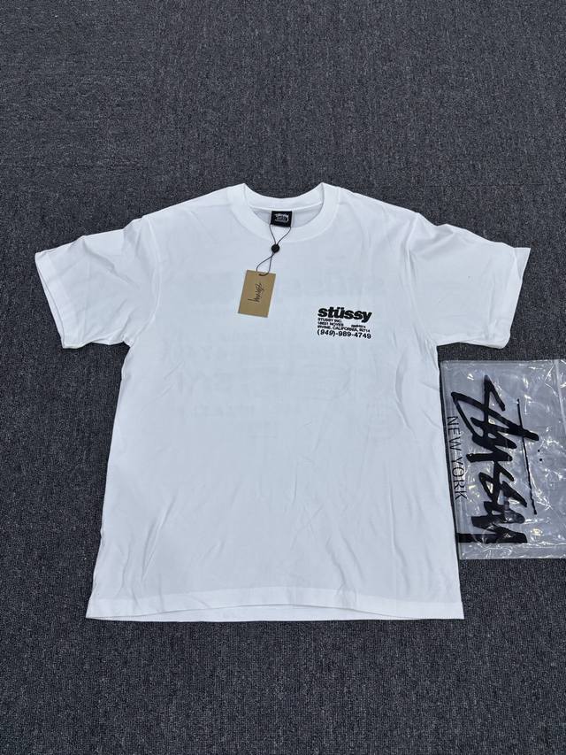 Stussy Fw24 Foam Short Sleeve Foam Printing Cylindrical Cloth 230G Style Number
