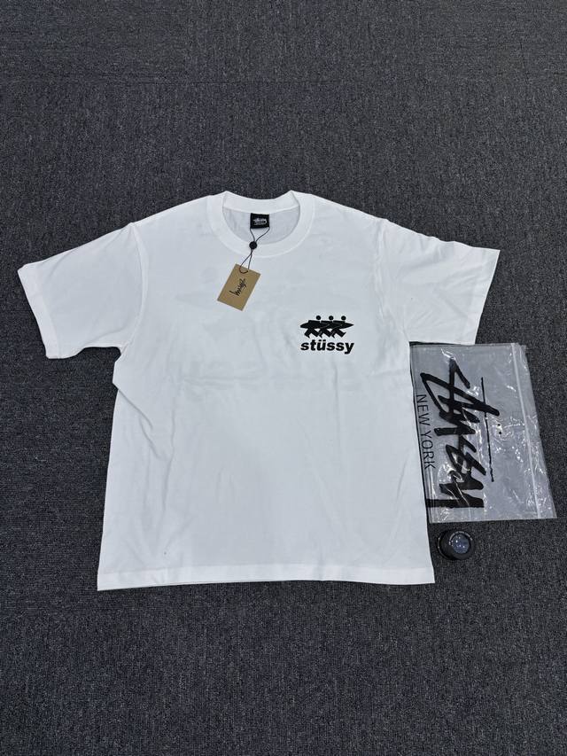 Stussy Surfing Man Short Sleeves Screen Printing Cylindrical Cloth 230G Style Nu