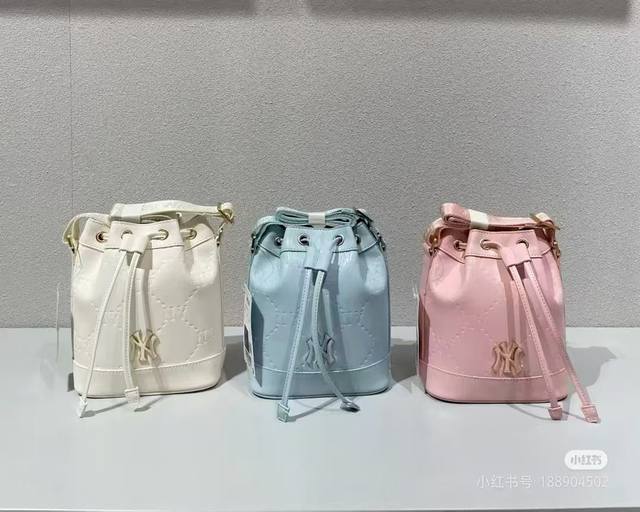 Batch Model Number 124 25 New Mlb Drawstring Bucket Three Colors Beige Blue Pink