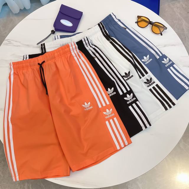 179385 Three Leaf Shorts 70D Nylon Four-Way Stretch Black White Orange Blue M