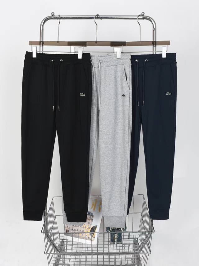 2710# Crocodile Embroidery Sweatpants Trousers Color Black Dark Blue Gray Siz