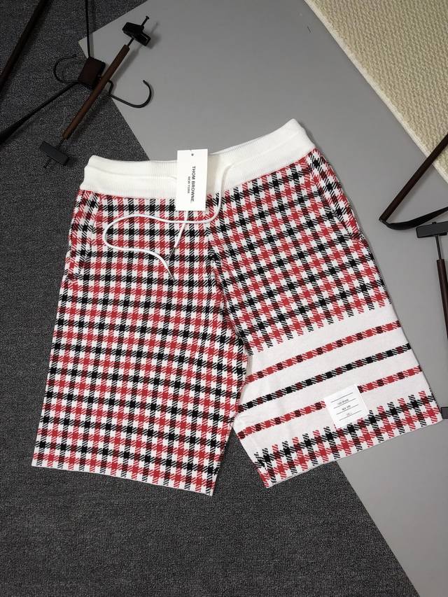 thom Browne 2025Ss New Knitted Shorts Custom Fabric Uses Wafer Cloth Weaving
