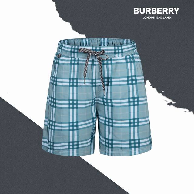 Style No. Sl128 Burberry Classic Plaid Beach Shorts With Inner Mesh Drawstring S