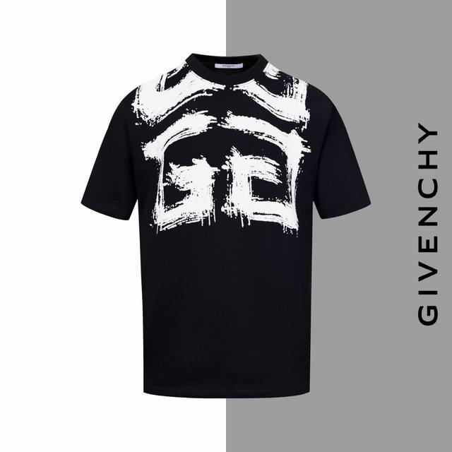 Style No.#Z126 Givenchy's Round Neck Short Sleeves With Big Ink Splashed Letters