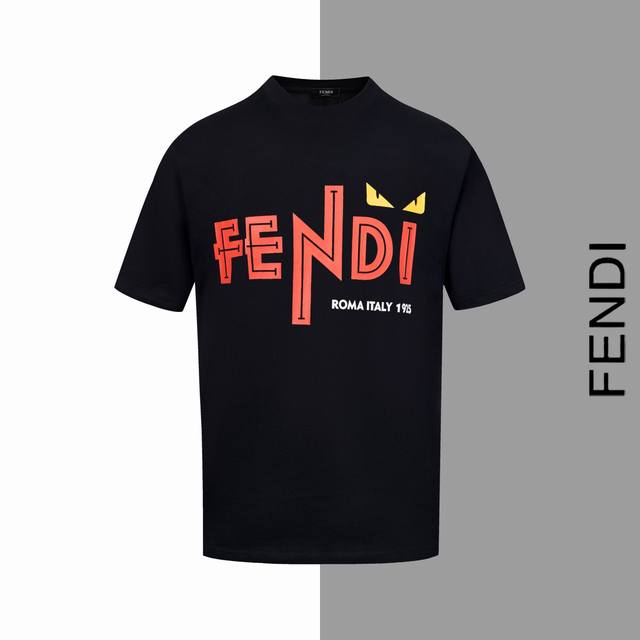 Style No.#Z120 Fendi Silicone Red Label Letter Round Neck Short Sleeves Fendi Of