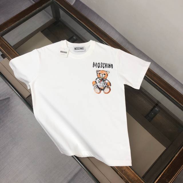 Moschino 2025 Latest Short-Sleeved T-Shirt, Absolutely Top-Notch Hit, Three-Dime