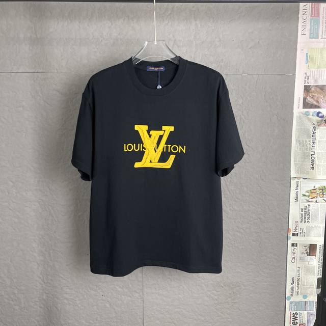c05 Lv Louis 25Ss 300G Early Spring New Film Foam Letter Logo Print Short Sle
