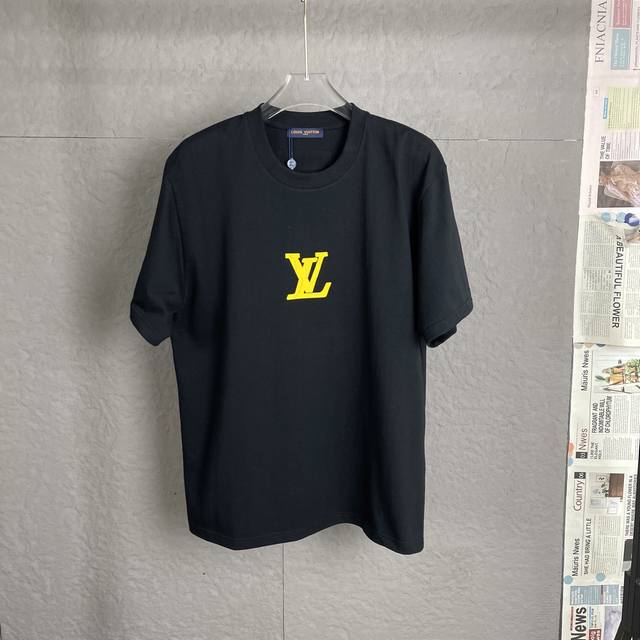 c04 Lv Louis 25Ss 300G Early Spring New Film Foam Letter Logo Print Short Sle
