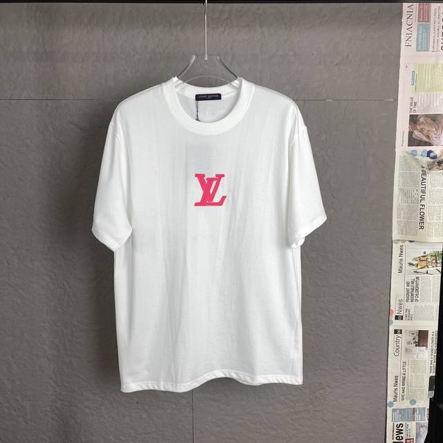c04 Lv Louis 25Ss 300G Early Spring New Film Foam Letter Logo Print Short Sle