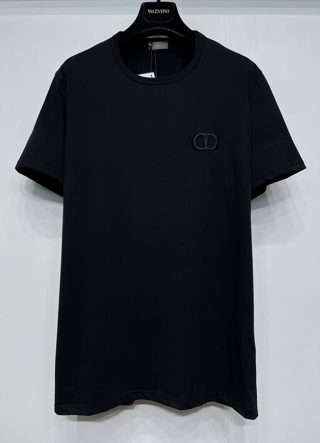 cd New Spring And Summer Three-Dimensional Embroidered Letters Round Neck Sho