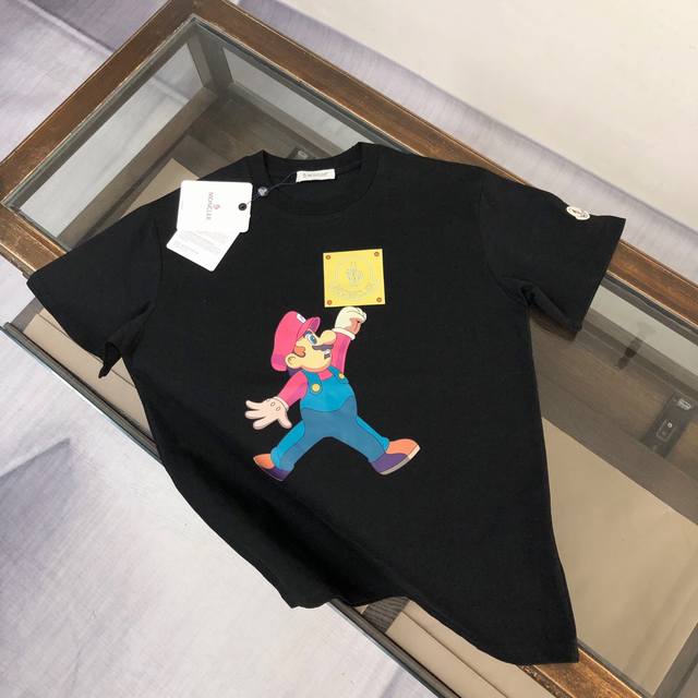 mon*Cler Latest Couple Short-Sleeved T-Shirt From Moncler. Top-Grade Printed