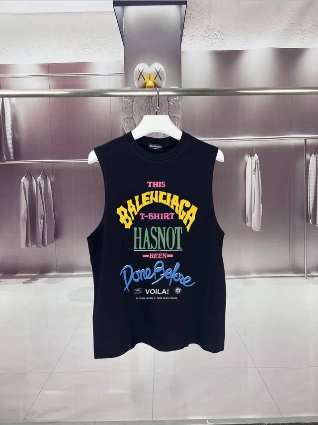 balg*Balenciaga 2025 Summer Paris Voila Logo Printed Waistcoat Sweat Vest Spo