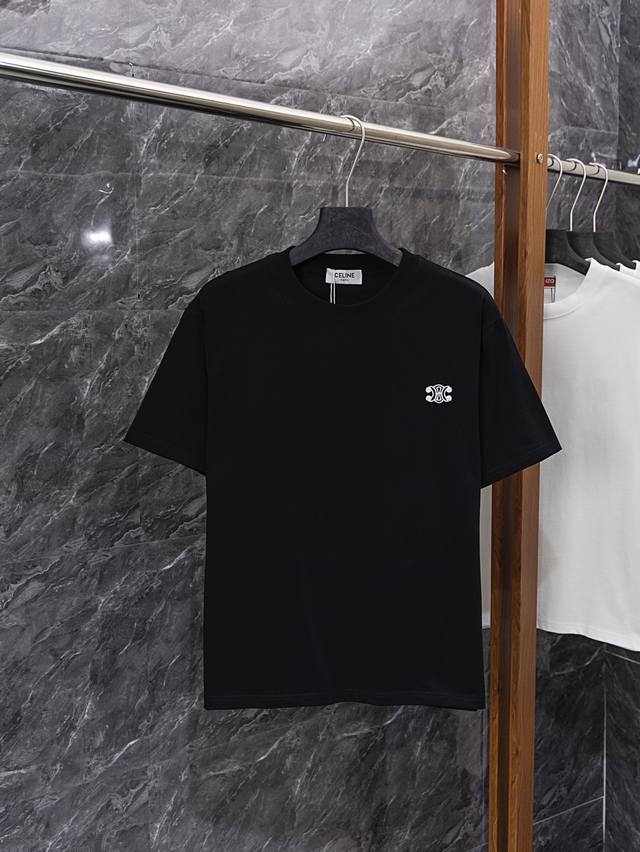 Style No. J30 Celine 2G 32S Round Neck Short Sleeve T-Shirt Simple Small Letter