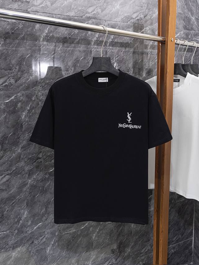 Style No. J27 Ysl Short-Sleeved T-Shirt With Heavy Embroidery On The Chest For M