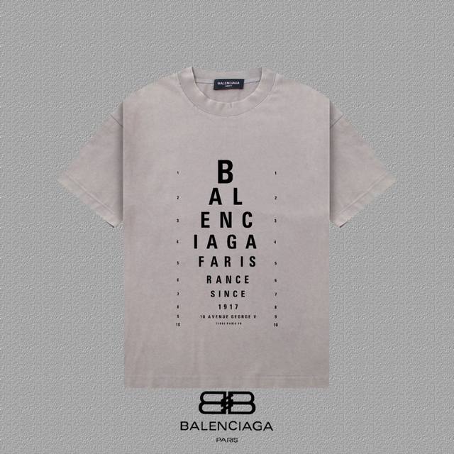 balenciaga Parisian Family] 2025Fw Short-Sleeved T-Shirt High-End 26S Double