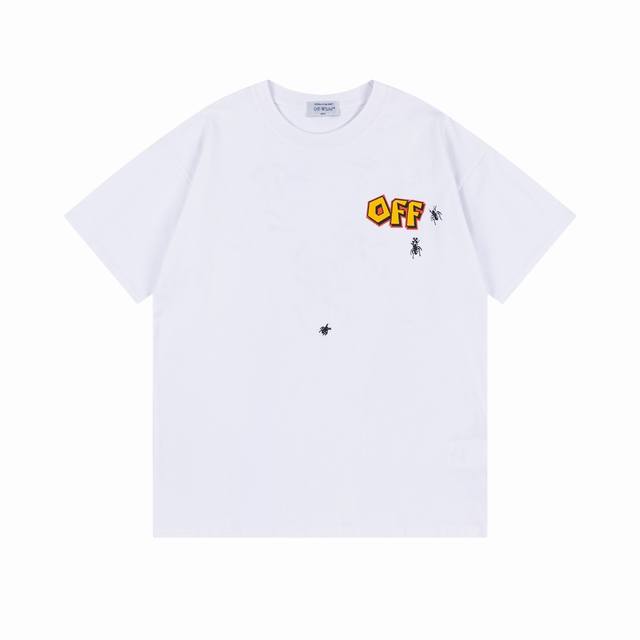 9033# Off White New Loose Fit Short-Sleeved T-Shirt Size Sml Xl Color White