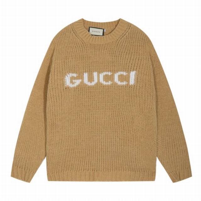 gucci Gucci Jacquard Round Neck Sweater With Letter Logo On The Chest Color B