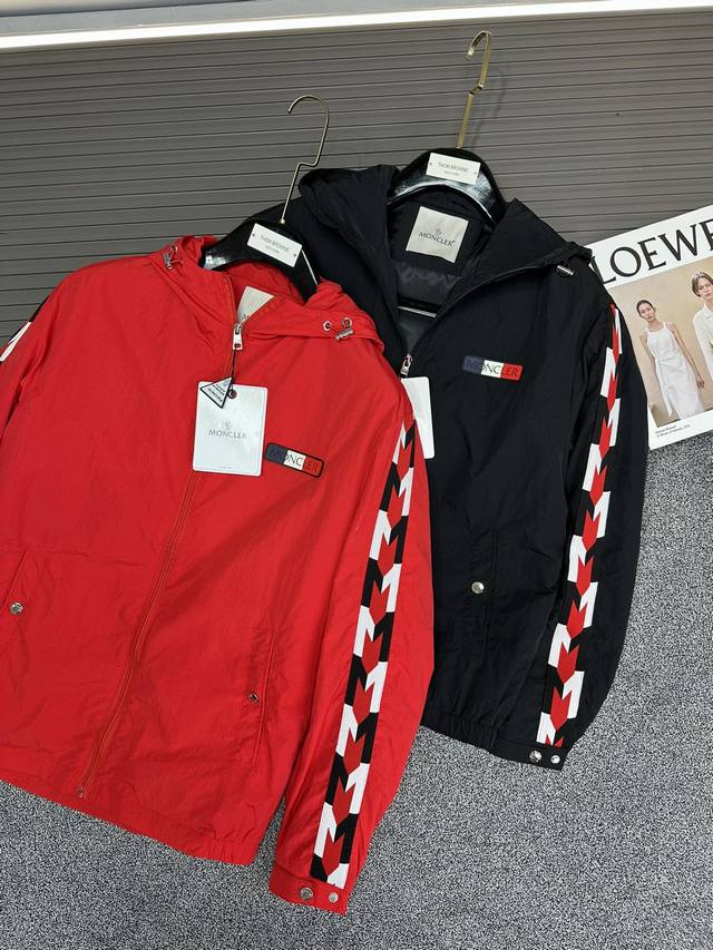 Monkou 24 Spring And Winter New Mon Three-Color Webbing Hooded Windproof Jacket