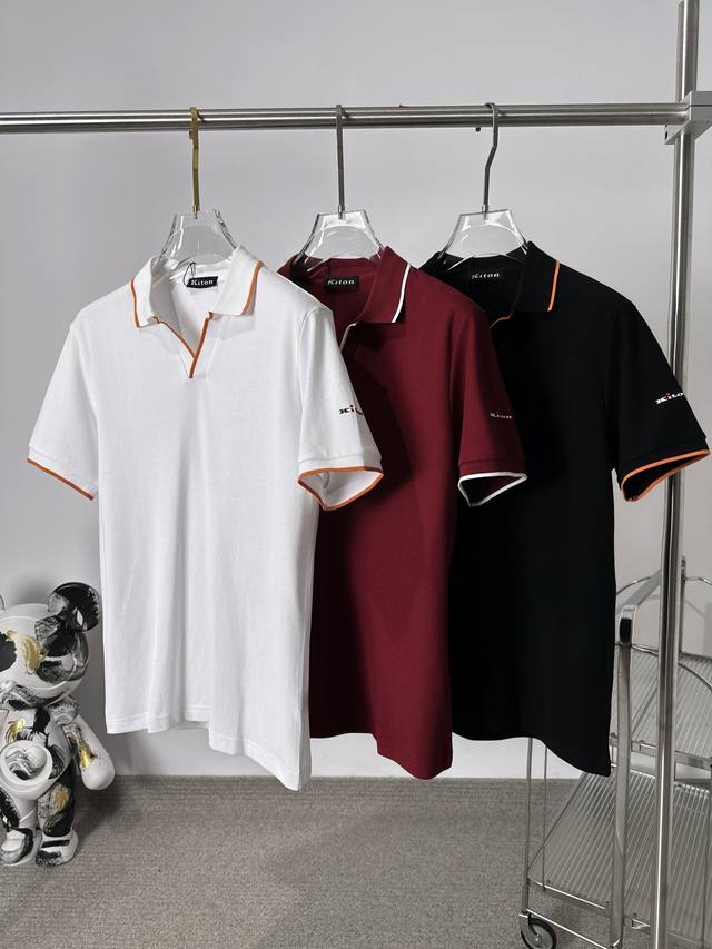 ouk Premium Quality Men's Kiton Mazzorbo Buttonless Polo Shirt Rooted In A Ce