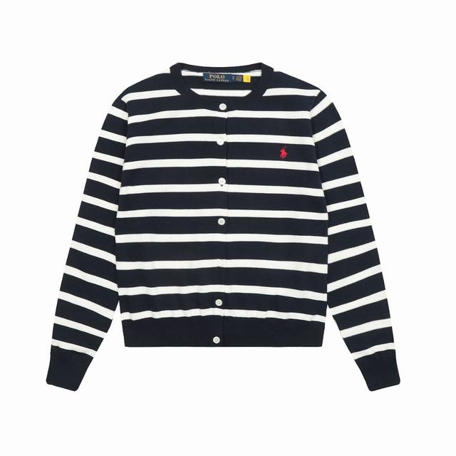Top Quality Model Number Ds011# Ralph Lauren Jacquard Striped Round Neck Basic P
