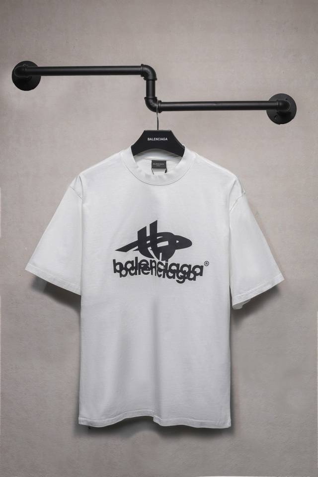 aeniaa Balenciaga 23Ss Overlapping Letters Logo Short-Sleeved T-Shirt Weight