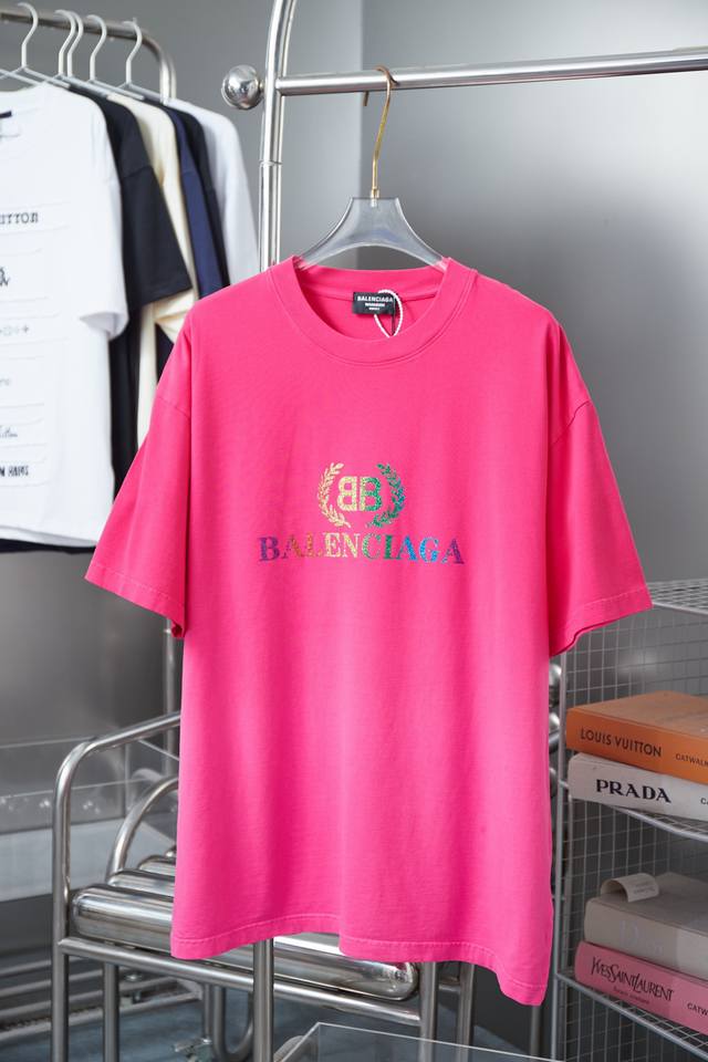 balele Balenciaga 25Ss Early Spring New Letter Logo Gold Powder Printed Short