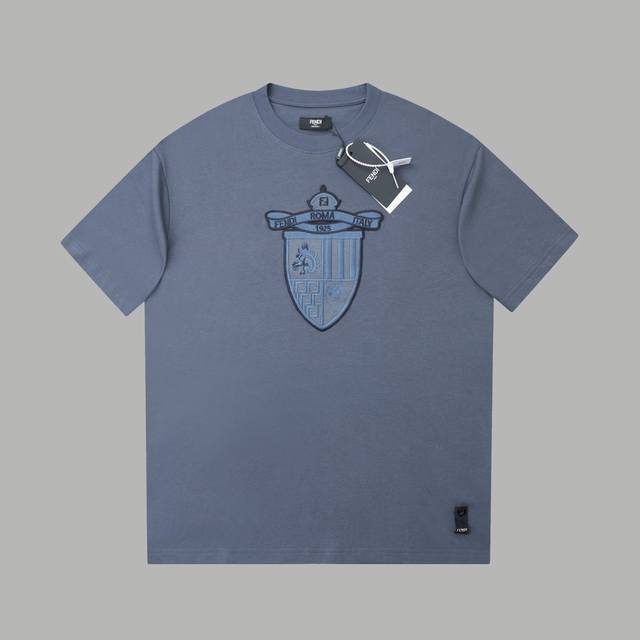 fend* Fenjia 2025Ss Early Spring New Embroidered Shield Squirrel Short Sleeve