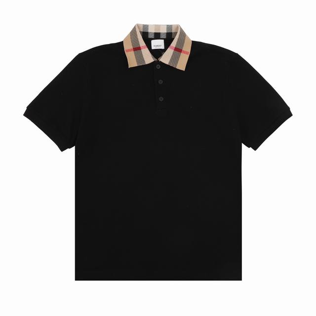 burberr* Bbr Plaid Color Matching Collar Lapel Polo Short Sleeves Size Xs-L