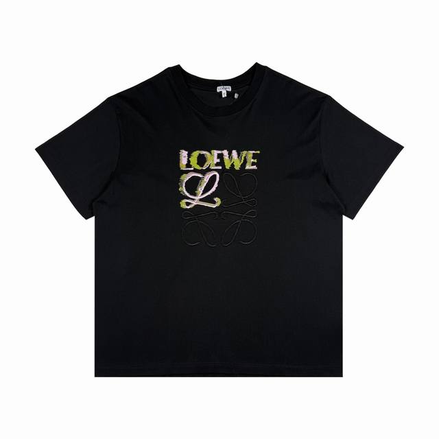 loewe Anagram Colorful Embroidery Short Sleeve Size Xs-L