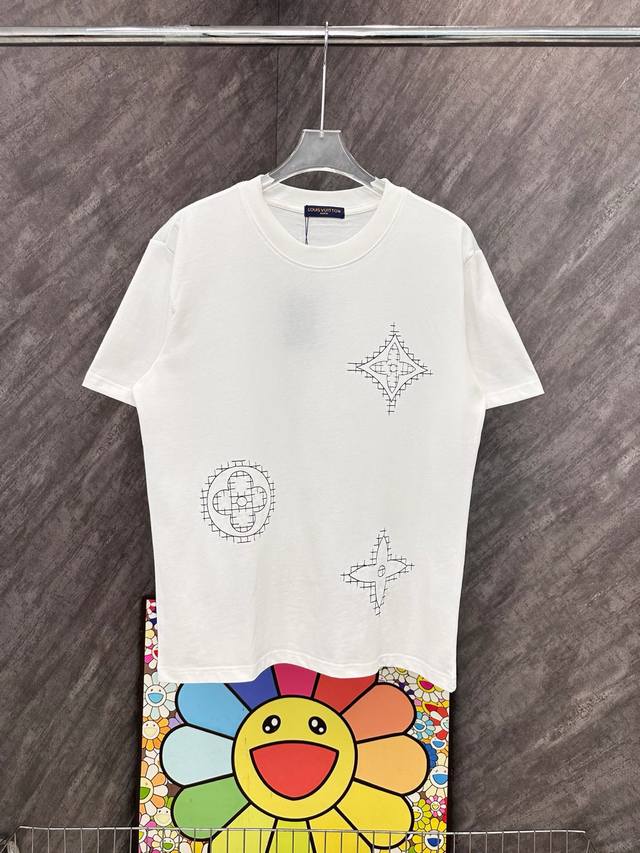 Style Number G54 Lv Dislocated Multi-Letter Embroidery Round Neck Short Sleeves