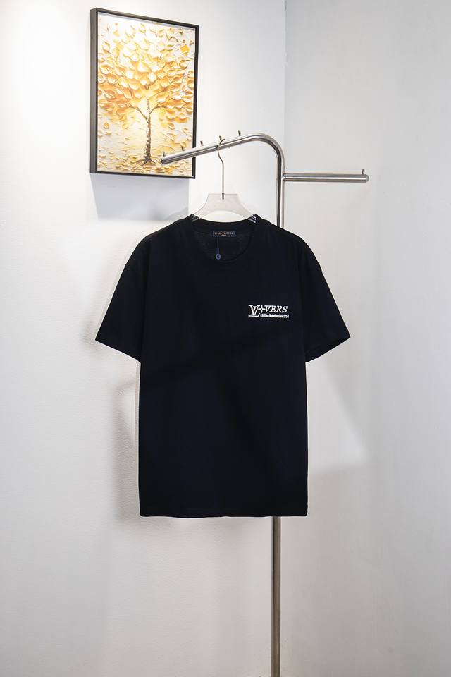 Style No. Y166 Louis Vuitton New Short-Sleeved Embroidered Letters 270G Pure Cot