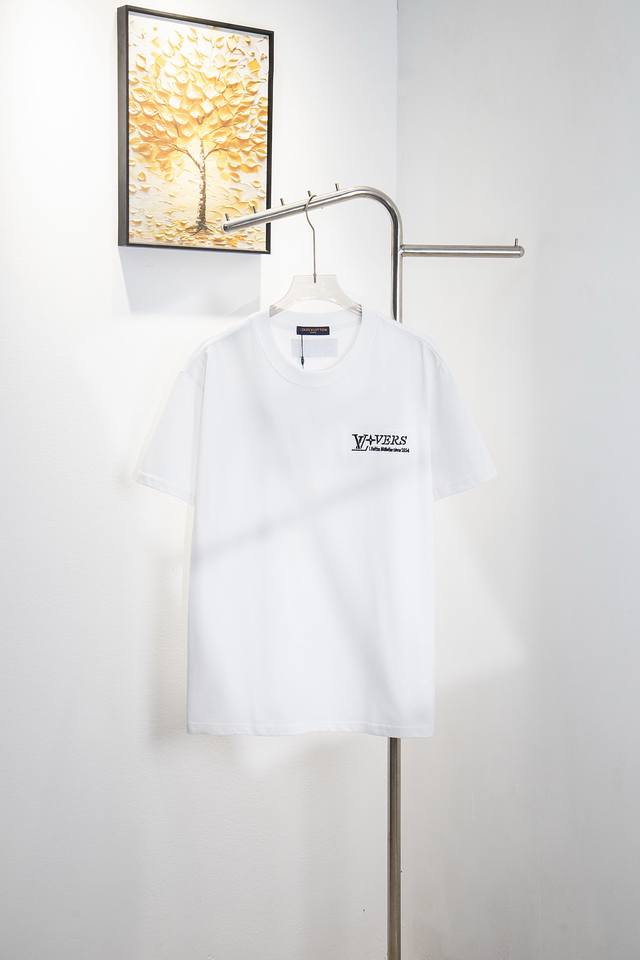 Style No. Y166 Louis Vuitton New Short-Sleeved Embroidered Letters 270G Pure Cot