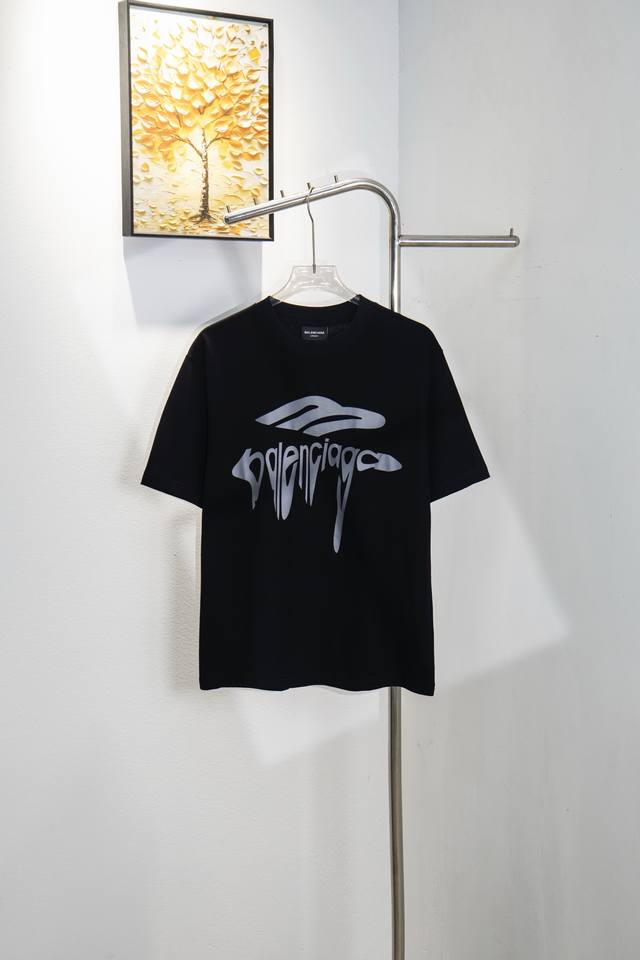 Style No. Y171 Balenciaga Classic 3M Wave Print Short-Sleeved T-Shirt Serious 28