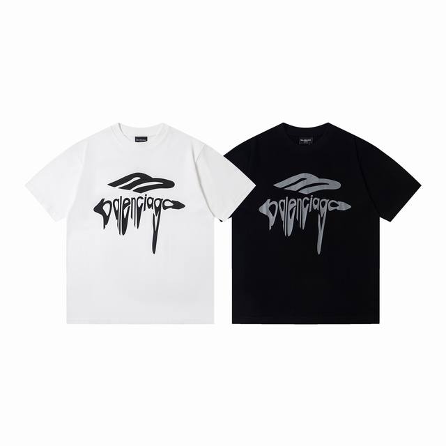 Style No. Y171 Balenciaga Classic 3M Wave Print Short-Sleeved T-Shirt Serious 28
