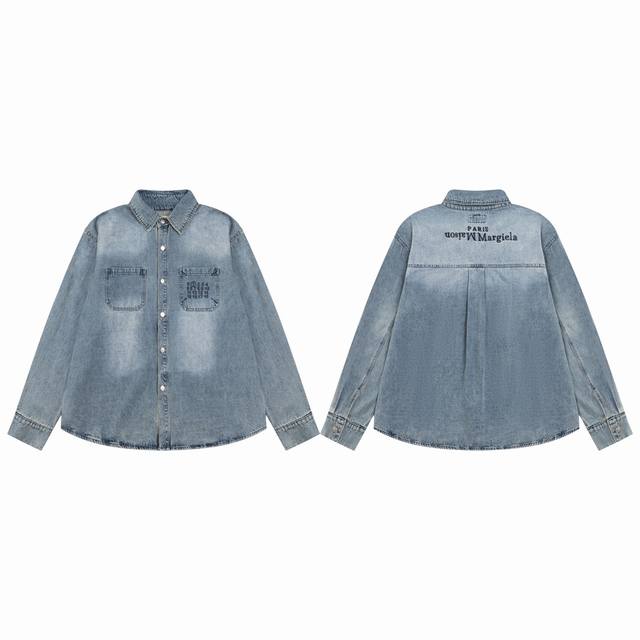 Style M723 Margiela . Mm6 Margiela Digital Embroidery Pocket Washed Vintage Blue