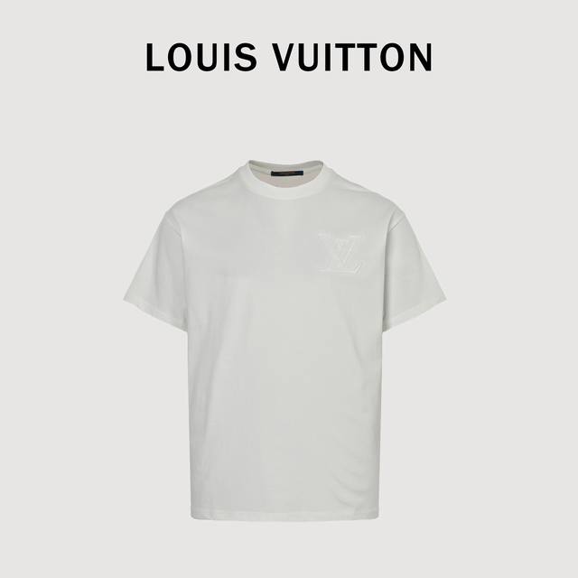 louis Vuitton Louis Vuitton 25Ss Logo Three-Dimensional Embroidered Short Sle