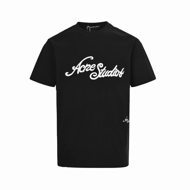 acne Studios 25Ss Embroidered Letter Logo Short Sleeves Versatile And Suitabl