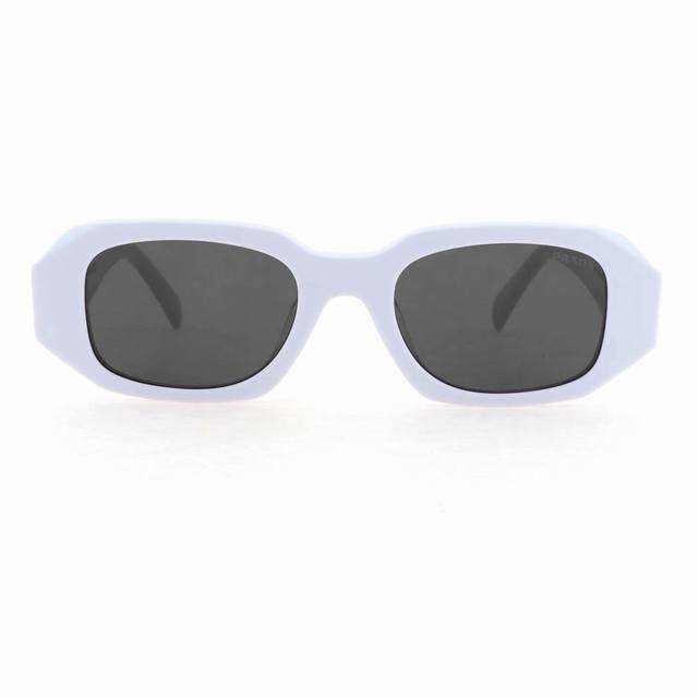 prada Prada Irregular Three-Dimensional Frame Sunglasses White Spr17Ws Prd Th